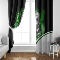 Garrett Morgan Window Curtain with Gas Mask Invention Illustration, Inventing to Save Lives Quote - Wonder Print Shop