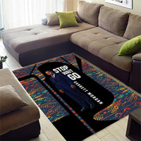 Garrett Morgan Area Rug with Full Body Portrait, Stop Wait Go Quote, Traffic Light Design - Wonder Print Shop