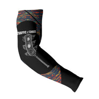 Garrett Morgan Arm Sleeves with Full Body Portrait, Stop Wait Go Quote, Traffic Light Design - Wonder Print Shop