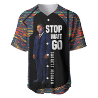 Garrett Morgan Baseball Jersey with Full Body Portrait, Stop Wait Go Quote, Traffic Light Design - Wonder Print Shop