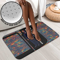 Garrett Morgan Bathroom Set with Full Body Portrait, Stop Wait Go Quote, Traffic Light Design - Wonder Print Shop