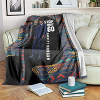 Garrett Morgan Blanket with Full Body Portrait, Stop Wait Go Quote, Traffic Light Design - Wonder Print Shop