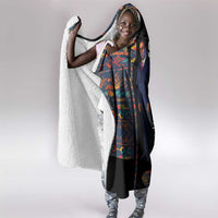 Garrett Morgan Hooded Blanket with Full Body Portrait, Stop Wait Go Quote, Traffic Light Design - Wonder Print Shop
