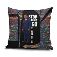 Garrett Morgan Pillow Cover with Full Body Portrait, Stop Wait Go Quote, Traffic Light Design - Wonder Print Shop