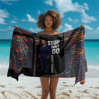 Garrett Morgan Sarong with Full Body Portrait, Stop Wait Go Quote, Traffic Light Design - Wonder Print Shop
