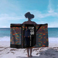Garrett Morgan Sarong with Full Body Portrait, Stop Wait Go Quote, Traffic Light Design - Wonder Print Shop