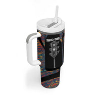 Garrett Morgan Tumbler With Handle with Full Body Portrait, Stop Wait Go Quote, Traffic Light Design - Wonder Print Shop