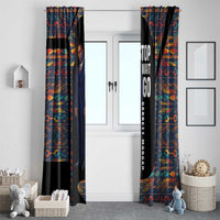 Garrett Morgan Window Curtain with Full Body Portrait, Stop Wait Go Quote, Traffic Light Design - Wonder Print Shop