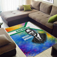Garrett Morgan Area Rug with Real Impact Quote, Black Inventor Portrait and Vibrant Watercolor - Wonder Print Shop
