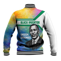 Garrett Morgan Baseball Jacket with Real Impact Quote, Black Inventor Portrait and Vibrant Watercolor - Wonder Print Shop