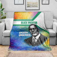 Garrett Morgan Blanket with Real Impact Quote, Black Inventor Portrait and Vibrant Watercolor - Wonder Print Shop