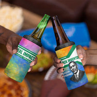 Garrett Morgan 4 in 1 Can Cooler Tumbler with Real Impact Quote, Black Inventor Portrait and Vibrant Watercolor - Wonder Print Shop