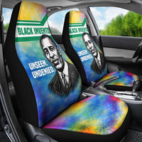 Garrett Morgan Car Seat Cover with Real Impact Quote, Black Inventor Portrait and Vibrant Watercolor - Wonder Print Shop