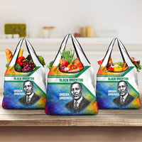 Garrett Morgan Grocery Bag with Real Impact Quote, Black Inventor Portrait and Vibrant Watercolor - Wonder Print Shop