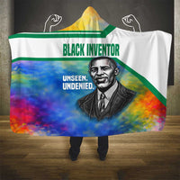 Garrett Morgan Hooded Blanket with Real Impact Quote, Black Inventor Portrait and Vibrant Watercolor - Wonder Print Shop