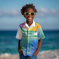 Garrett Morgan Kid Hawaiian Shirt with Real Impact Quote, Black Inventor Portrait and Vibrant Watercolor - Wonder Print Shop