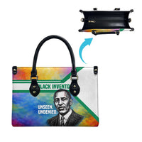 Garrett Morgan Leather Bag with Real Impact Quote, Black Inventor Portrait and Vibrant Watercolor - Wonder Print Shop