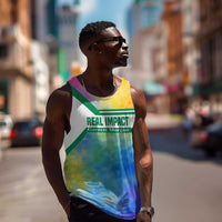 Garrett Morgan Men Tank Top with Real Impact Quote, Black Inventor Portrait and Vibrant Watercolor - Wonder Print Shop