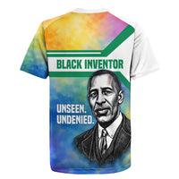 Garrett Morgan Rugby Jersey with Real Impact Quote, Black Inventor Portrait and Vibrant Watercolor - Wonder Print Shop