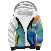 Garrett Morgan Sherpa Hoodie with Real Impact Quote, Black Inventor Portrait and Vibrant Watercolor - Wonder Print Shop