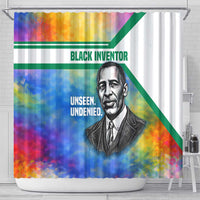 Garrett Morgan Shower Curtain with Real Impact Quote, Black Inventor Portrait and Vibrant Watercolor - Wonder Print Shop
