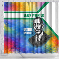 Garrett Morgan Shower Curtain with Real Impact Quote, Black Inventor Portrait and Vibrant Watercolor - Wonder Print Shop