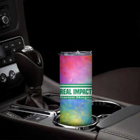 Garrett Morgan Skinny Tumbler with Real Impact Quote, Black Inventor Portrait and Vibrant Watercolor - Wonder Print Shop