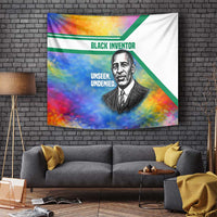 Garrett Morgan Tapestry with Real Impact Quote, Black Inventor Portrait and Vibrant Watercolor - Wonder Print Shop