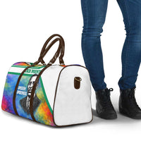 Garrett Morgan Travel Bag with Real Impact Quote, Black Inventor Portrait and Vibrant Watercolor - Wonder Print Shop
