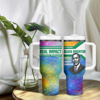 Garrett Morgan Tumbler With Handle with Real Impact Quote, Black Inventor Portrait and Vibrant Watercolor - Wonder Print Shop