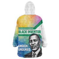 Garrett Morgan Wearable Blanket Hoodie with Real Impact Quote, Black Inventor Portrait and Vibrant Watercolor - Wonder Print Shop