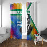 Garrett Morgan Window Curtain with Real Impact Quote, Black Inventor Portrait and Vibrant Watercolor - Wonder Print Shop