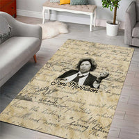 Toni Morrison Area Rug Handwritten Manuscript Powerful Portrait with Feather Pen Quote - Wonder Print Shop
