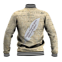 Toni Morrison Baseball Jacket Handwritten Manuscript Powerful Portrait with Feather Pen Quote - Wonder Print Shop