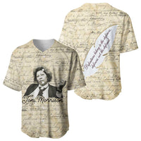 Toni Morrison Baseball Jersey Handwritten Manuscript Powerful Portrait with Feather Pen Quote - Wonder Print Shop