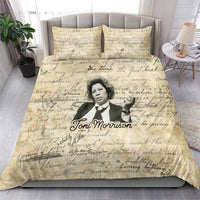 Toni Morrison Bedding Set Handwritten Manuscript Powerful Portrait with Feather Pen Quote - Wonder Print Shop