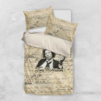 Toni Morrison Bedding Set Handwritten Manuscript Powerful Portrait with Feather Pen Quote - Wonder Print Shop