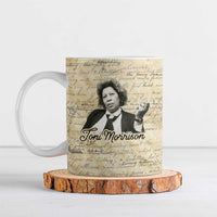 Toni Morrison Ceramic Mug Handwritten Manuscript Powerful Portrait with Feather Pen Quote - Wonder Print Shop