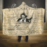 Toni Morrison Hooded Blanket Handwritten Manuscript Powerful Portrait with Feather Pen Quote - Wonder Print Shop
