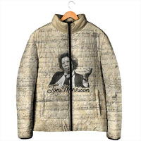 Toni Morrison Padded Jacket Handwritten Manuscript Powerful Portrait with Feather Pen Quote - Wonder Print Shop