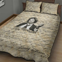 Toni Morrison Quilt Bed Set Handwritten Manuscript Powerful Portrait with Feather Pen Quote - Wonder Print Shop