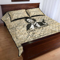 Toni Morrison Quilt Bed Set Handwritten Manuscript Powerful Portrait with Feather Pen Quote - Wonder Print Shop