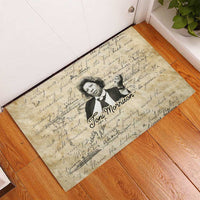Toni Morrison Rubber Doormat Handwritten Manuscript Powerful Portrait with Feather Pen Quote - Wonder Print Shop