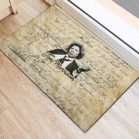 Toni Morrison Rubber Doormat Handwritten Manuscript Powerful Portrait with Feather Pen Quote - Wonder Print Shop