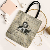 Toni Morrison Tote Bag Handwritten Manuscript Powerful Portrait with Feather Pen Quote - Wonder Print Shop