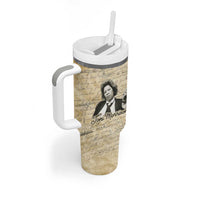 Toni Morrison Tumbler With Handle Handwritten Manuscript Powerful Portrait with Feather Pen Quote - Wonder Print Shop