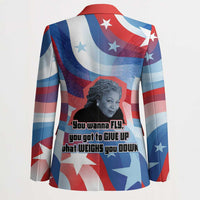 Toni Morrison Blazer Abstract Wings Design Empowering Quote Dual Portrait Celebration of Literary Freedom - Wonder Print Shop