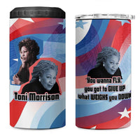 Toni Morrison 4 in 1 Can Cooler Tumbler Abstract Wings Design Empowering Quote Dual Portrait Celebration of Literary Freedom - Wonder Print Shop