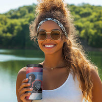 Toni Morrison 4 in 1 Can Cooler Tumbler Abstract Wings Design Empowering Quote Dual Portrait Celebration of Literary Freedom - Wonder Print Shop