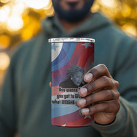 Toni Morrison 4 in 1 Can Cooler Tumbler Abstract Wings Design Empowering Quote Dual Portrait Celebration of Literary Freedom - Wonder Print Shop